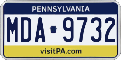 PA license plate MDA9732