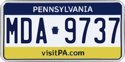 PA license plate MDA9737