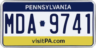 PA license plate MDA9741