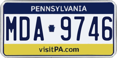 PA license plate MDA9746