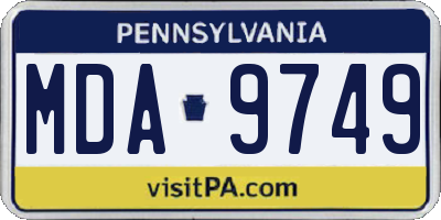 PA license plate MDA9749