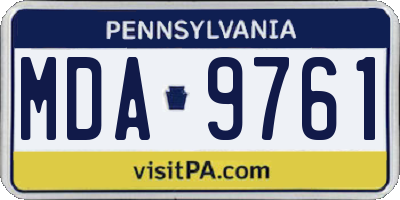 PA license plate MDA9761