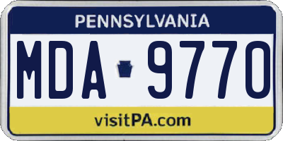 PA license plate MDA9770