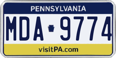 PA license plate MDA9774