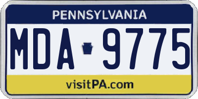 PA license plate MDA9775