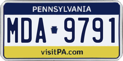 PA license plate MDA9791