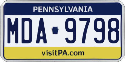 PA license plate MDA9798