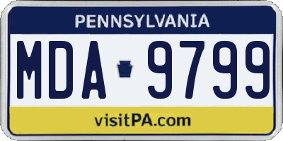 PA license plate MDA9799