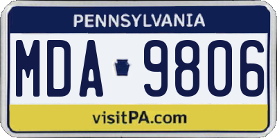 PA license plate MDA9806