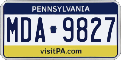 PA license plate MDA9827