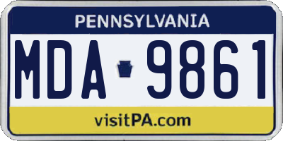 PA license plate MDA9861