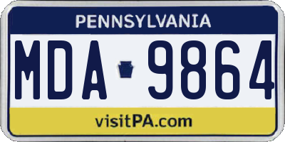 PA license plate MDA9864