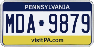 PA license plate MDA9879