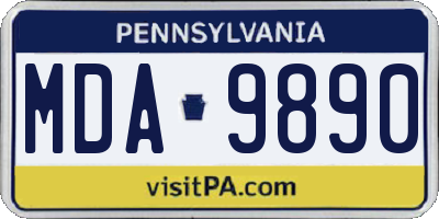PA license plate MDA9890