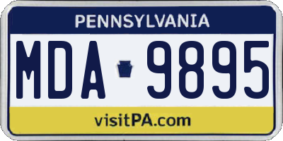 PA license plate MDA9895