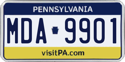 PA license plate MDA9901