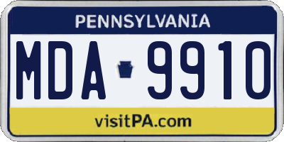 PA license plate MDA9910