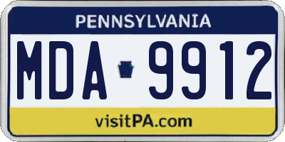 PA license plate MDA9912