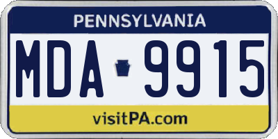 PA license plate MDA9915