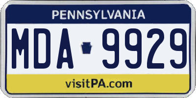 PA license plate MDA9929
