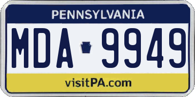 PA license plate MDA9949