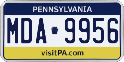 PA license plate MDA9956