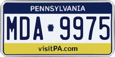 PA license plate MDA9975
