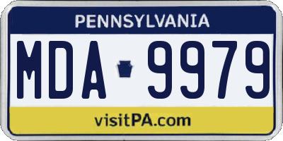 PA license plate MDA9979
