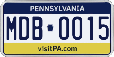 PA license plate MDB0015