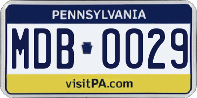 PA license plate MDB0029