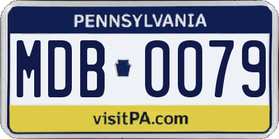 PA license plate MDB0079