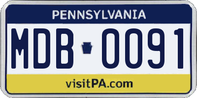 PA license plate MDB0091