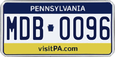 PA license plate MDB0096