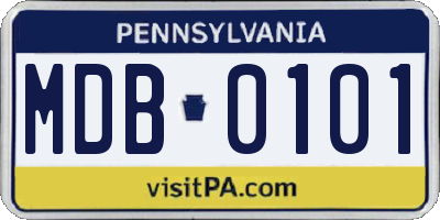 PA license plate MDB0101