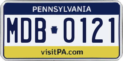 PA license plate MDB0121