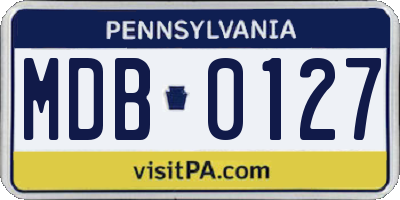 PA license plate MDB0127