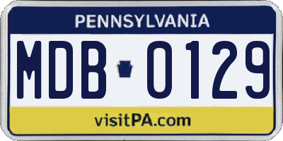 PA license plate MDB0129