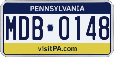 PA license plate MDB0148