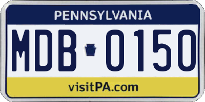 PA license plate MDB0150