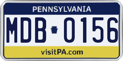 PA license plate MDB0156