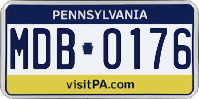 PA license plate MDB0176