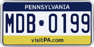PA license plate MDB0199