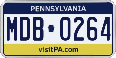 PA license plate MDB0264
