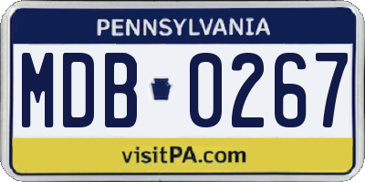 PA license plate MDB0267