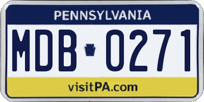 PA license plate MDB0271