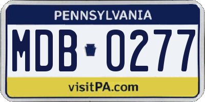 PA license plate MDB0277