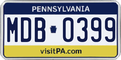 PA license plate MDB0399