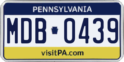 PA license plate MDB0439