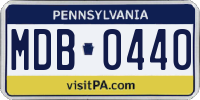 PA license plate MDB0440