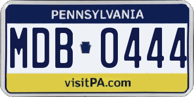 PA license plate MDB0444